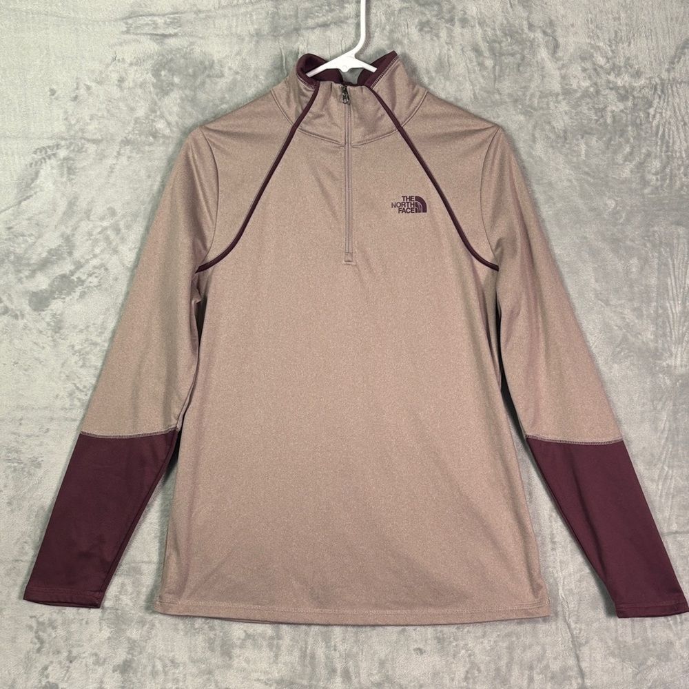 The North Face Purple Heathered 1/4 Zip Pullover Size Large